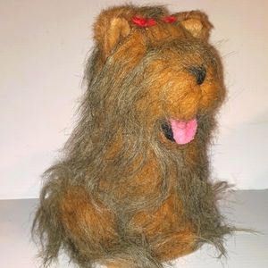 Vintage 24K Polar Puff Yorkshire Terrier Dog Plush Yorki 1990 Stuffed Animal